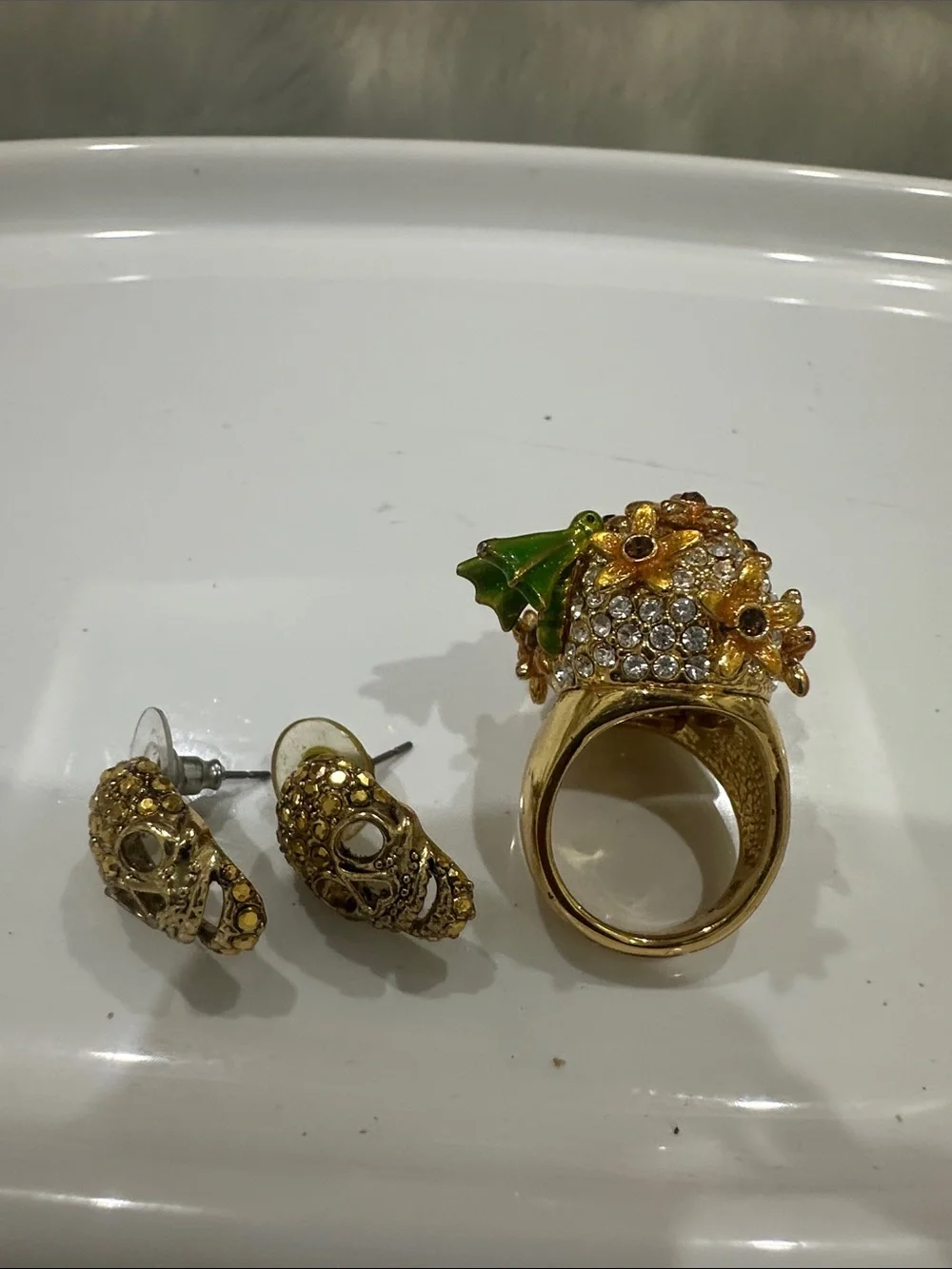 Swarovski ornate gold